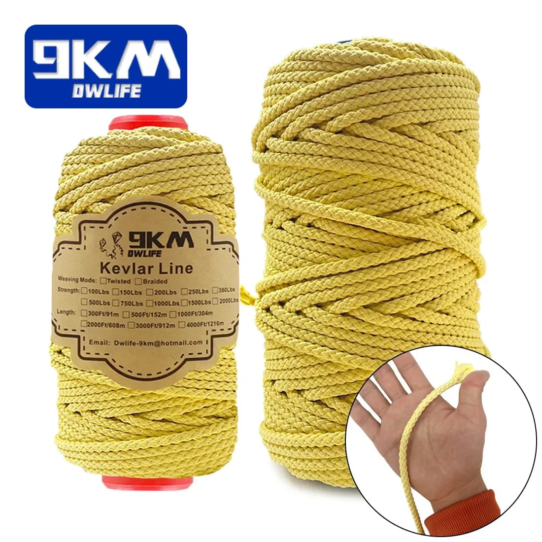 Sterkt Kevlar-flettet line, 1.6-6.8mm