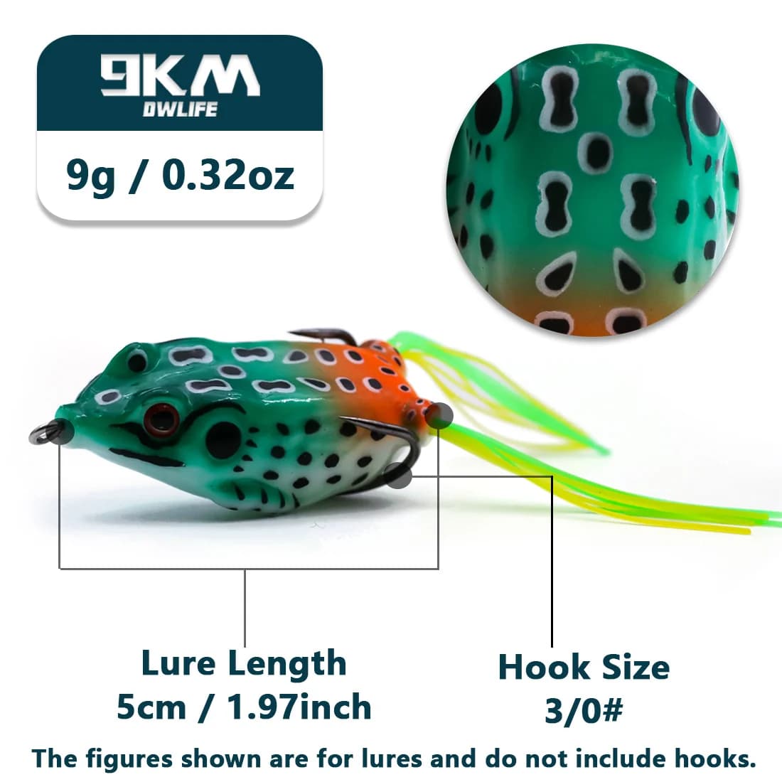 Topwater grodefisk lure, PVC gaffelhale mykt agn