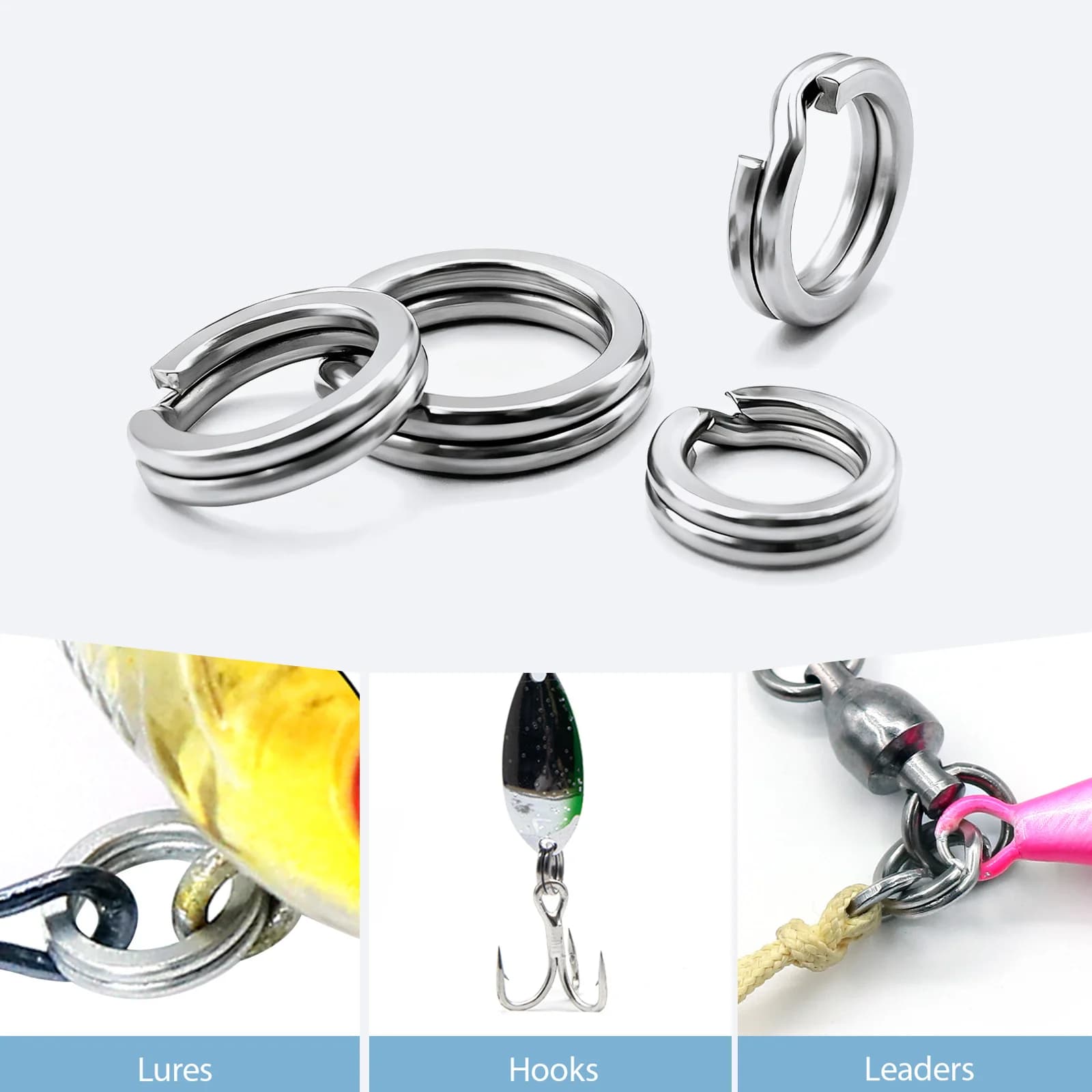 304 Rustfritt Stål Split Rings, 50 stk
