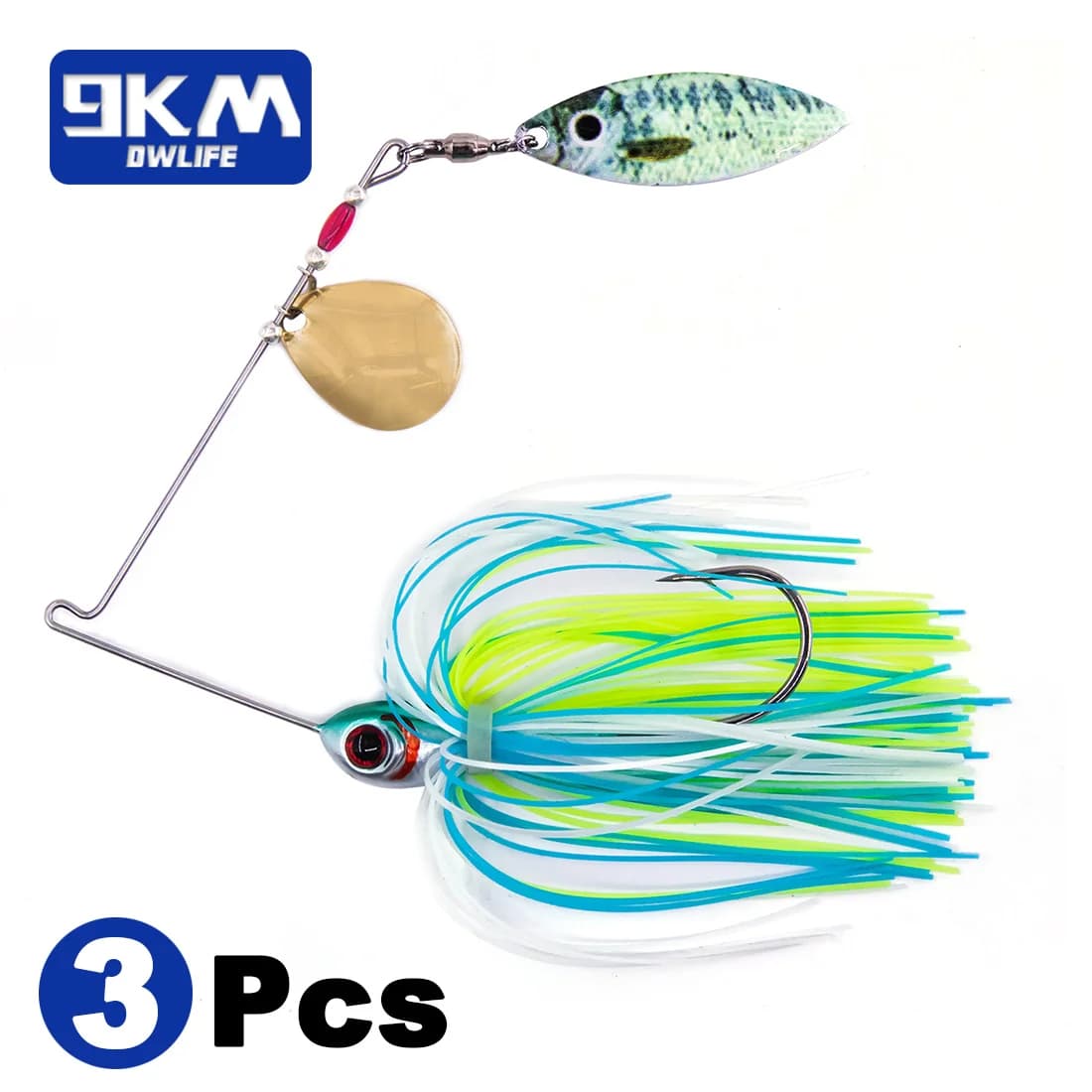 Spinnerbaits med willow- og coloradoblader