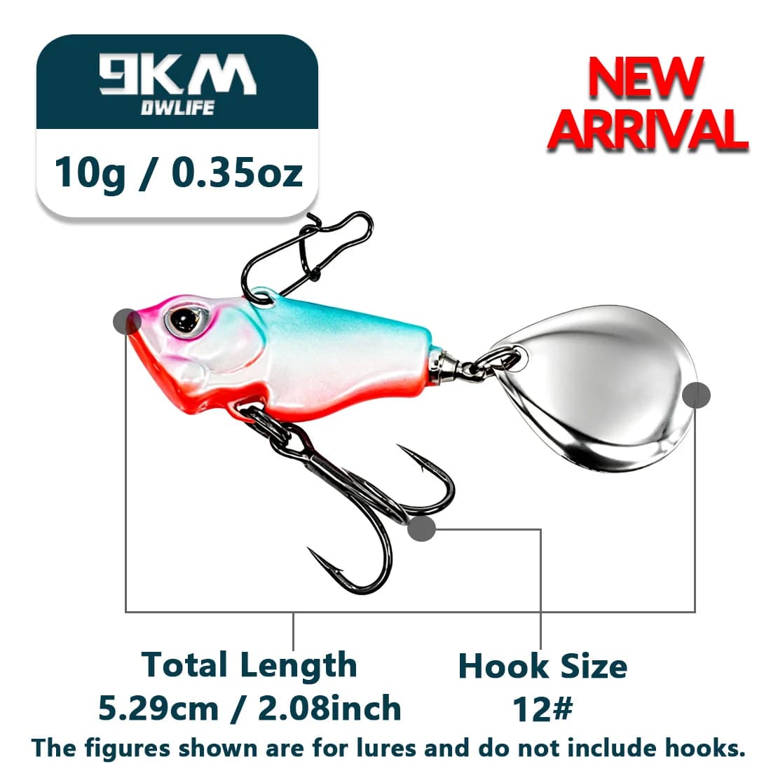 Synkende VIB halespinner crankbait