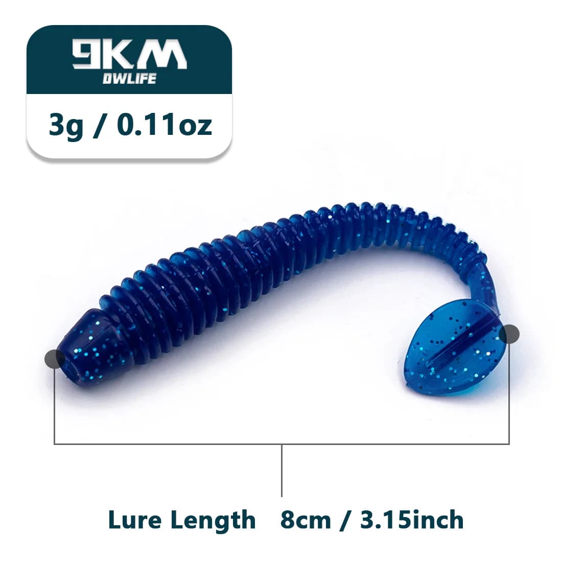 15 Stk T-Hale Grub Myk Plast Swimbaits