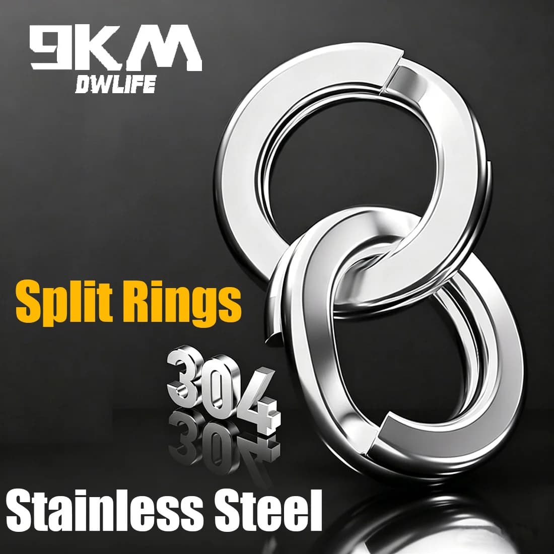 304 Rustfritt Stål Split Rings, 50 stk