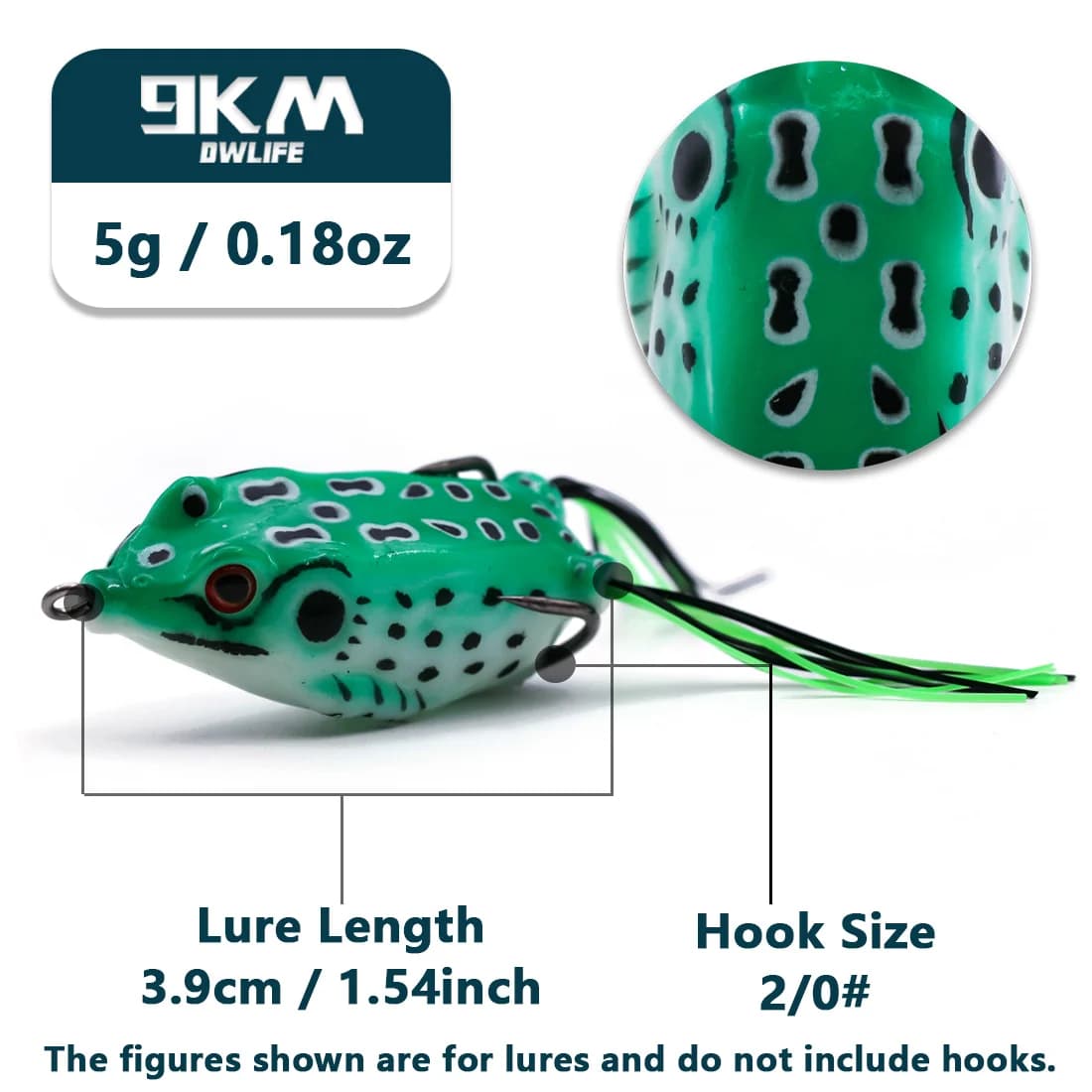Topwater grodefisk lure, PVC gaffelhale mykt agn