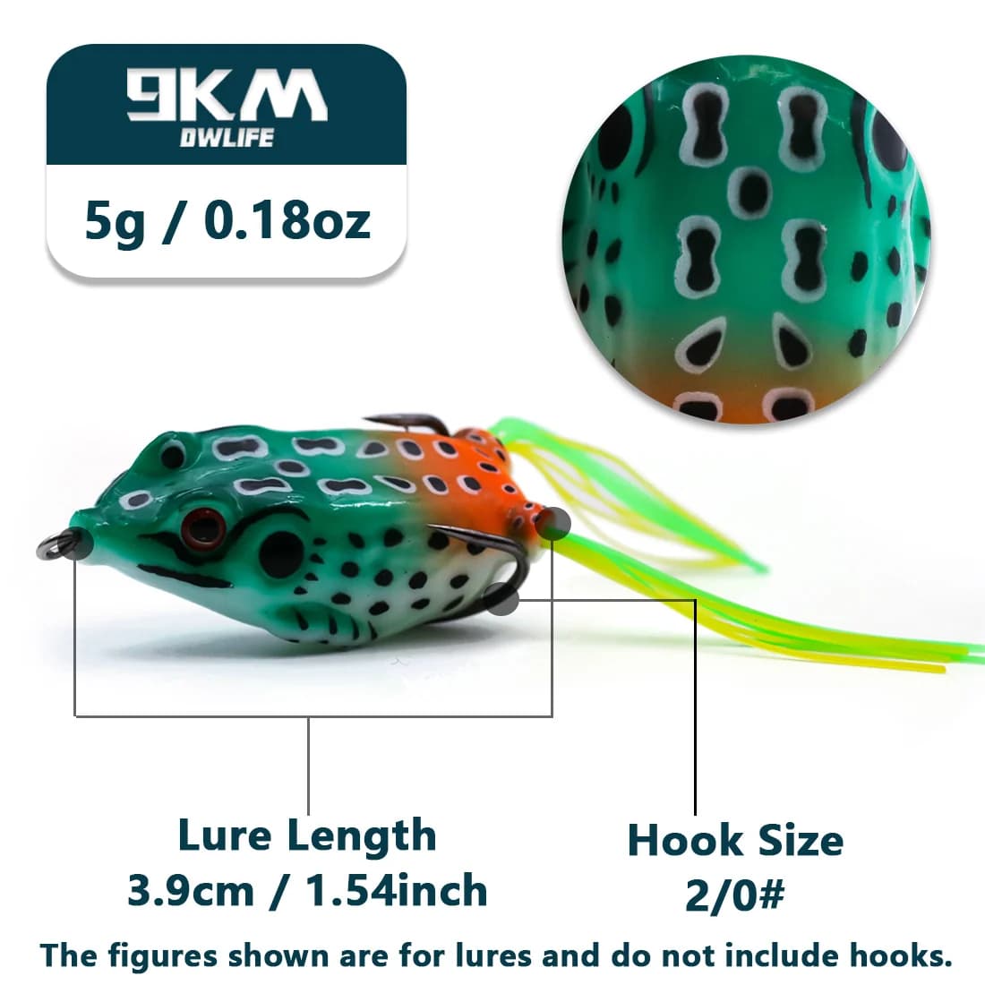 Topwater grodefisk lure, PVC gaffelhale mykt agn