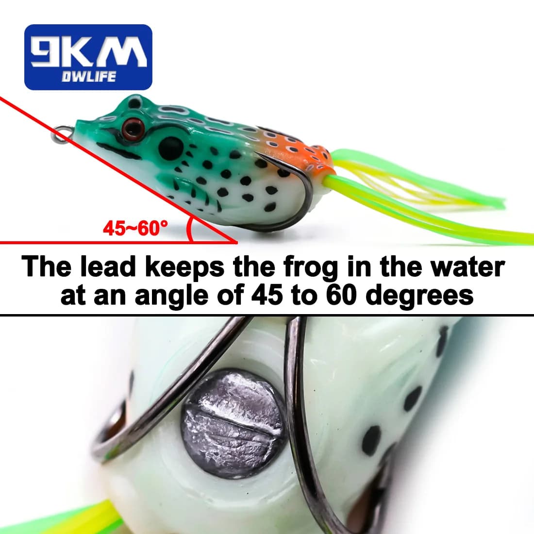 Topwater grodefisk lure, PVC gaffelhale mykt agn