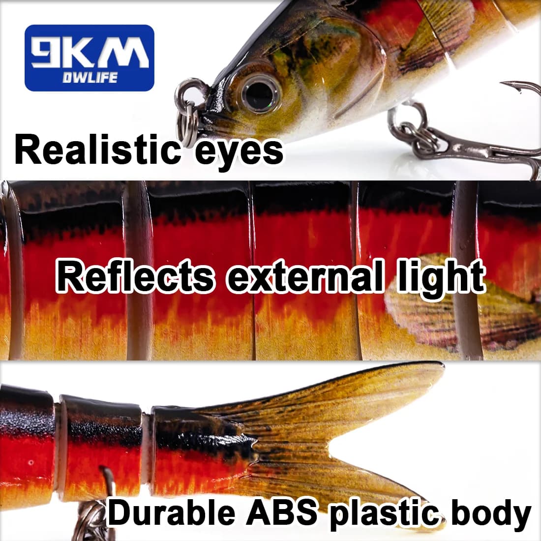 27g Multi-leddet sakte synkende swimbait lure
